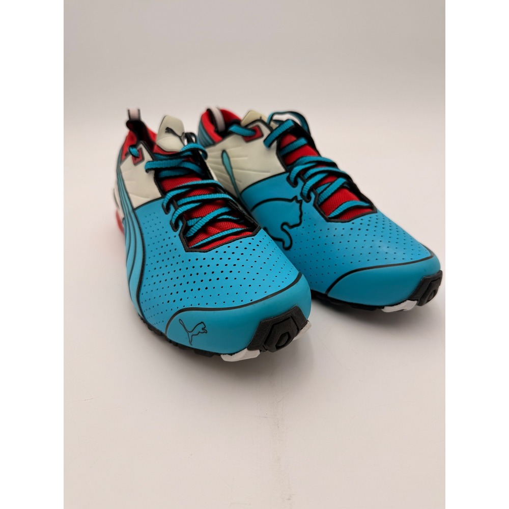 Puma Running Shoes Mens 12 Toori Run C Blue White Flame Scarlet 186555 01